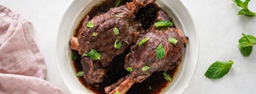 Braised Lamb Shank with Pomegranate & Mint