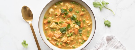 Coconut Curry Chicken Soup with Sweet Potato & Rice